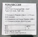 Legrand Radiant R26USBCC6W 15 Tamper-resistant Decorator Duplex Receptacle. Fixed Price $49.99.