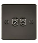 Knightsbridge Uk Flat Plate 10AX 2G 2-WAY Toggle Switch Gunmetal (B3-C1). Fixed Price $34.99.