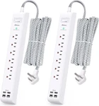 2 Pack Extension Cord 10FT Power Strip - Surge Protector With 6 Outlets 4 Usb Ch. Fixed Price $65.99.