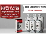 Legrand Wall Outlet 15A Tamper Resistant White Pass & Seymour TM826USB 6PACK. Fixed Price $40.50.