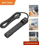 10FT Surge Protector Power Strip With 6 Outlets & Flat Plug - Safe Convenient. Fixed Price $31.99.