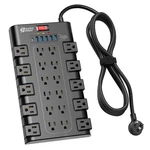 Power Strip Surge Protector, Superdanny Long 6 Usb - Ft, Black. Fixed Price $77.01.
