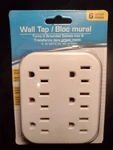 Wall Tap Bloc Mural Turns 2 Grounded Outlets Into 6 Transforme Deux Prises Mises. Fixed Price $10.00.