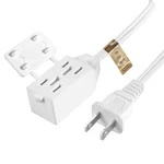 Fiiman 3-OUTLET Extension Cord With Multiple Outlets, Listed 3FT, White. Fixed Price $9.15.