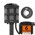 Best Tiffcofio Outdoor Power Strip Waterproof, 24 Hour Mechanical Timer, 6 Ft. Fixed Price $27.71.