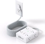 Surge Protector Power Strip 15 Ft Cord, Ultra Thin Flat Extension With 8 Ou. Fixed Price $34.45.