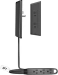 3FT Ultra Flat Plug Extension Cord Power Strip Outlets With Cover Concealer. Fixed Price $13.45.
