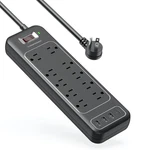 Power Strip Surge Protector Usb 10 Outlets 3 Fast Charge Black Etl.. Fixed Price $14.99.