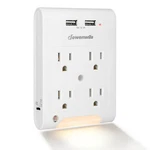 Dewenwils Wall Plug Adapter Sensor Led Night Light, 4 Outlets. Fixed Price $22.99.