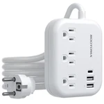 Rootoma European Travel Plug Adapter 6FT Power Strip 3 Outlets Usb Cruise. Fixed Price $41.59.