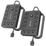 2PCS Ft Flat Plug Surge Protector Power STRIP,11 Multiple Ac Outlets With 6.... Fixed Price $57.81.