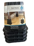 Mainstays Home Management Tall Bed Or Futon Risers, Black, 4-PACK. Fixed Price $8.82.
