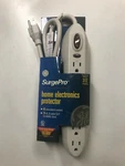 Surgepro 6-OUTLET Home Electronics Protector 312 Joules, 3-FT. 14 Awg 3-WIRE. Fixed Price $12.99.