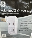 Polarized 3 Outlet Tap Ge Pack Convert One Into Three. 15A/128VAC. Fixed Price $8.76.