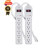 Kmc 6-OUTLET Surge Protector Power Strip 2-PACK, Overload White. Fixed Price $38.99.