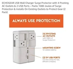 Echogear Wall Surge Protector 6 Ac Outlets White New. Fixed Price $22.00.