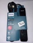 Phillips Surge Protector Black With 4 Ft Braided Cord 6 Outlets 120V. Fixed Price $17.00.