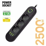 2500W Eu Plug Ac Outlet Multiprise Power Strip 2M Extension Cord Electrical Sock. Fixed Price $18.99.