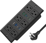 Recessed Power Strip, Pd 45W Fast Charging Usb-c QC3.0 3A Usb-a 6FT, Black. Fixed Price $55.00.