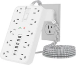 Power Strip Surge Protector, 5 Ft Braided Extension Cord Flat Plug, 10 Widely. Fixed Price $35.89.