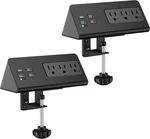 Nightstand Edge Mount Power Strip With Usb-c Ports Tabletop BLACK(2-PACK). Fixed Price $67.70.