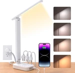 One Beat Led Small Desk Lamp Power Strip + 3 Outlet 2C2A, White. Fixed Price $34.48.
