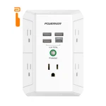 Usb Wall Charger, Poweriver Multi Outlet Extender Surge 3U1C/STANDARD, White. Fixed Price $19.99.