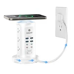 115W Usb Charging Station, Surge Protector Power Strip Tower, 9 Ac Outlets Wi.... Fixed Price $55.44.