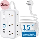 Flat Extension Cord 15 Ft, Surge Protector Power Strip With 6 Widely Outlets 4. Fixed Price $55.27.