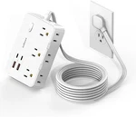 Flat Plug Power Strip Surge Protector, Ultra Thin 5FT, QT660-WHITE. Fixed Price $17.58.