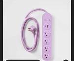 Heyday Indoor 6 Foot Powerstrip, 5-OUTLETS, Purple, 15A, 14AWG, 1875W New**. Fixed Price $15.99.