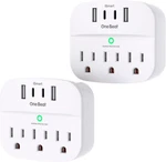 2 Pack Multi Plug Outlet Splitter With Usb,surge Protector Extender. Fixed Price $21.87.