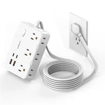 Flat Plug Power Strip Surge Protector, 5FT Ultra Thin Extension Cord With 4 U.... Fixed Price $18.33.