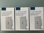 Insignia In-wall 3.6A Surge Protected Usb Hub White NS-HW36AS18 New Lot Of. Fixed Price $21.99.