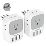 Italy Power Adapter 2 Pack, Tessan Travel Plug With 4 Outlets A.... Fixed Price $37.61.