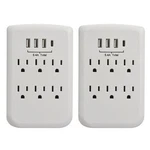 (2 Pack): 6-OUTLET Wall-tap W/ 3-PORT Usb-a & 1-PORT Usb-c, White, CP30007X2. Fixed Price $17.99.