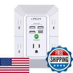 Qinlianf 5 Outlet Surge Protector Power Strip 4 Usb Ports Home Travel Wall Mount. Fixed Price $17.92.