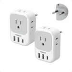 2PK To Europe Plug Adapter Usb 4 Outlets Travel Charger. Fixed Price $37.04.
