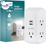 Philips 5-OUTLET Extender, Grounded Wall Tap, 3-PRONG, 2 Usb-a, Surge Protector,. Fixed Price $47.78.