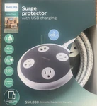 Philips Outlet Surge Protector With Dual Usb Charging, 8 Foot Cord, 2.4 Amp. Fixed Price $9.99.
