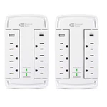 6-OUTLET Wall Mounted Swivel Surge Protector With Usb. Fixed Price $29.46.