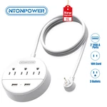 Wall Mountable Power Strip Flat Plug 3OUTLET 2USB Port 9.8FT Extension Cord. Fixed Price $21.84.