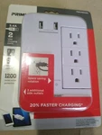 Prime Rotating Outlet Surge Protector With 3.4A Usb Ports 1200 Joules Rated. Fixed Price $25.00.