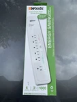 Woods 417047810 White 110V 1500 Joules 6-OUTLET Surge Protector Set Of New. Fixed Price $99.99.