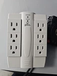Globe Electric 6-OUTLET Swivel Surge Protector Wall Tap In White. Fixed Price $11.99.