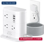 Overtop Surge Protector Tower Power Strip,nightlight Flat Plug With 7 Ac Multipl. Fixed Price $29.32.