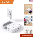 Flat Plug Extension Cord With Multiple Outlets, 1080J Surge Protector Power S.... Fixed Price $37.99.