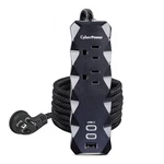 Cyberpower 3FT Surge Protector 2 Outlet Usb Ports Hex Design Black 1875. Fixed Price $14.89.