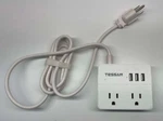 Tessan Portable 2 Outlet Travel Mini Power Strip 3 Usb Ports Charging Station. Fixed Price $14.99.