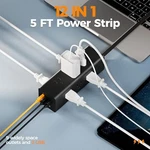 Tessan Surge Protector Power Strip, 5 Ft Extension Cord - Black. Fixed Price $32.63.